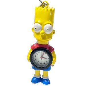 Bart Simpson Key Chain Watch The Simpsons Quartz 2004 New Battery